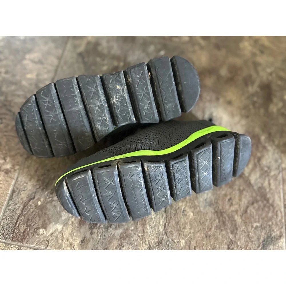 Skechers Air Cooled‎ Memory Foam Boys Athletic Shoes Gray Neon Size 5